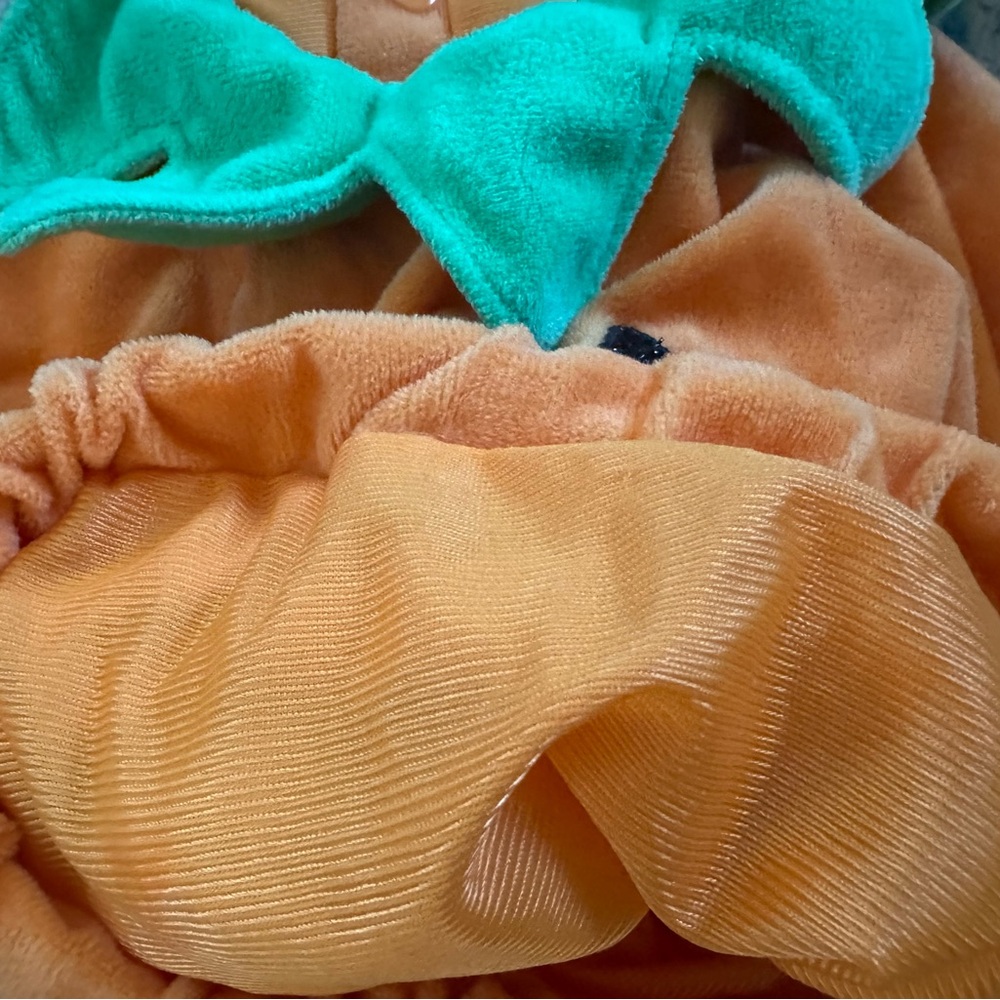 Pumpkin Costume for Baby - Orange and Green. Plush. Super condition! 🎃 - Picture 6 of 11